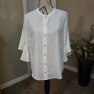CAbi  White Float Blouse
